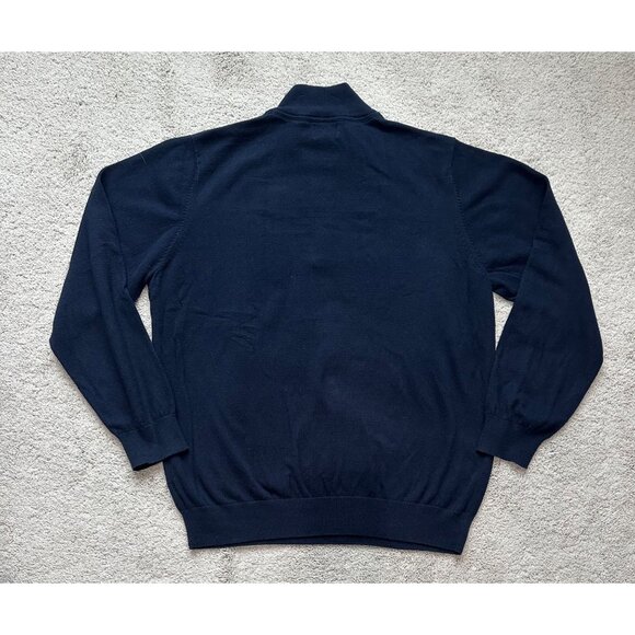 L.L. Bean Cashmere Blend Navy Blue 1/4 Zip Pullover Sweater XL ItemID 275298 - Picture 9 of 9